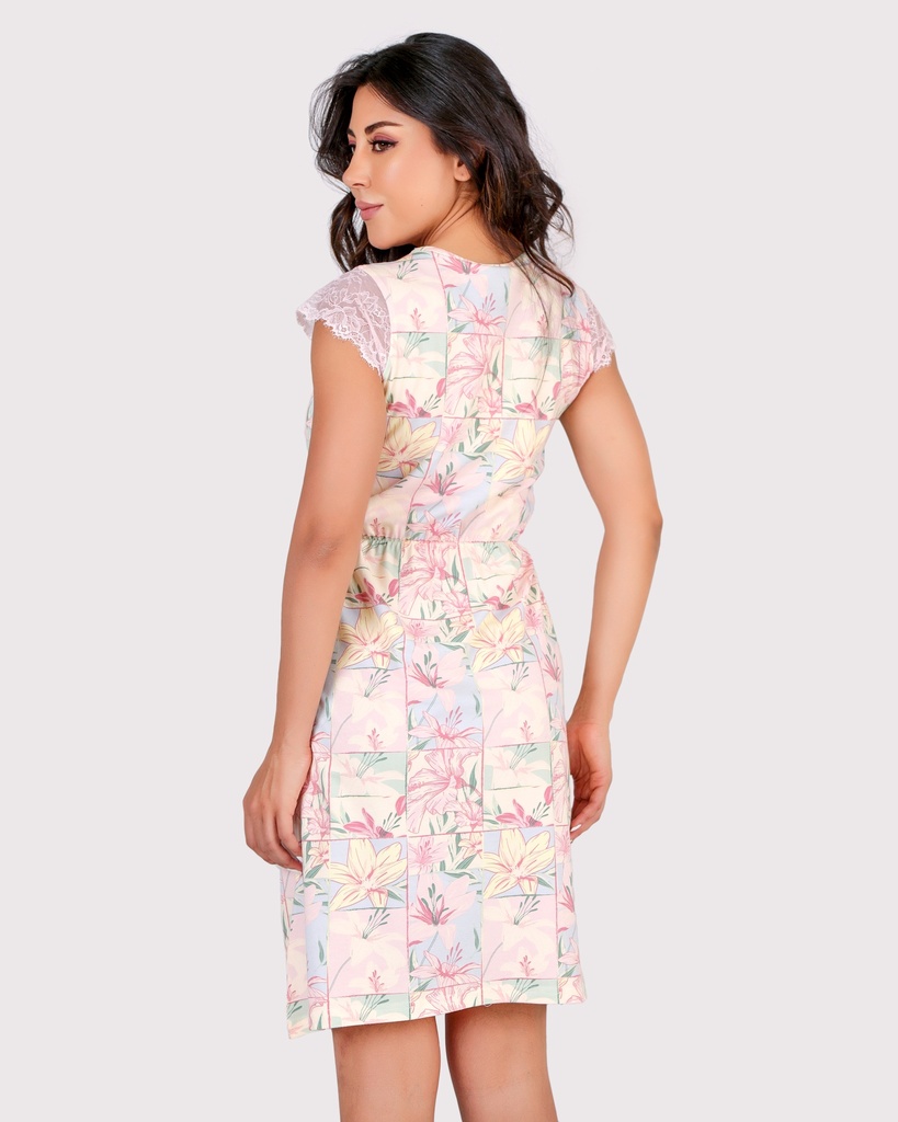 S24 J&amp;A Pinky Flower 8170 Night Dress